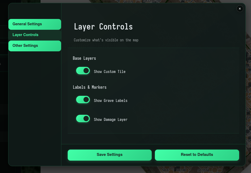 layer settings